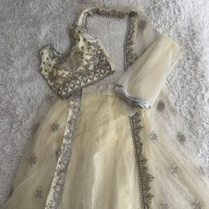 Elegant Butter Yellow and Silver Lehenga